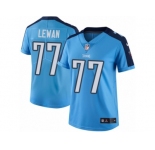 Women's Nike Tennessee Titans #77 Taylor Lewan Limited Light Blue Rush NFL Jersey