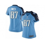 Women's Nike Tennessee Titans #87 Jonnu Smith Limited Light Blue Team Color NFL Jersey