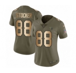 Women's Nike Tennessee Titans #88 Luke Stocker Limited Olive Gold 2017 Salute to Service NFL Jersey