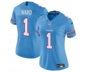 Women's Tennessee Titans #1 Cameron Ward Light Blue 2026 F.U.S.E. Vapor Limited Stitched Football Jersey