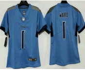 Women's Tennessee Titans #1 Cameron Ward Limited Blue Vapor Jersey