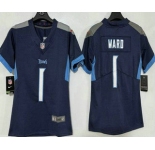 Women's Tennessee Titans #1 Cameron Ward Limited Navy Vapor Jersey