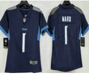 Women's Tennessee Titans #1 Cameron Ward Limited Navy Vapor Jersey
