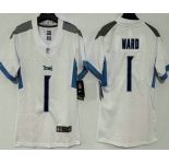 Women's Tennessee Titans #1 Cameron Ward Limited White Vapor Jersey