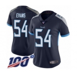 Women's Tennessee Titans #54 Rashaan Evans Navy Blue Team Color Vapor Untouchable Limited Player 100th Season Football Jersey