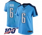 Women's Tennessee Titans #6 Brett Kern Limited Light Blue Rush Vapor Untouchable 100th Season Football Jersey