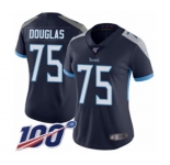 Women's Tennessee Titans #75 Jamil Douglas Navy Blue Team Color Vapor Untouchable Limited Player 100th Season Football Jersey