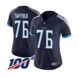 Women's Tennessee Titans #76 Rodger Saffold Navy Blue Team Color Vapor Untouchable Limited Player 100th Season Football Jersey