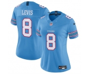 Women's Tennessee Titans #8 Will Levis Light Blue 2026 F.U.S.E. Vapor Limited Stitched Football Jersey