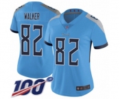 Women's Tennessee Titans #82 Delanie Walker Light Blue Alternate Vapor Untouchable Limited Player 100th Season Football Jersey