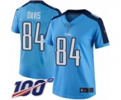 Women's Tennessee Titans #84 Corey Davis Limited Light Blue Rush Vapor Untouchable 100th Season Football Jersey