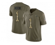 Youth Nike Tennessee Titans #1 Warren Moon Limited Olive Camo 2017 Salute to Service NFL Jersey
