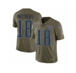 Youth Nike Tennessee Titans #18 Rishard Matthews Limited Olive 2017 Salute to Service NFL Jersey