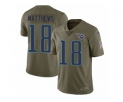 Youth Nike Tennessee Titans #18 Rishard Matthews Limited Olive 2017 Salute to Service NFL Jersey