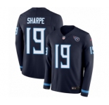 Youth Nike Tennessee Titans #19 Tajae Sharpe Limited Navy Blue Therma Long Sleeve NFL Jersey