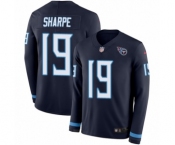 Youth Nike Tennessee Titans #19 Tajae Sharpe Limited Navy Blue Therma Long Sleeve NFL Jersey