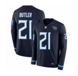 Youth Nike Tennessee Titans #21 Malcolm Butler Limited Navy Blue Therma Long Sleeve NFL Jersey