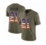 Youth Nike Tennessee Titans #21 Malcolm Butler Limited Olive USA Flag 2017 Salute to Service NFL Jersey