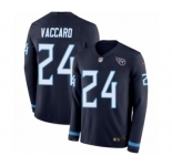 Youth Nike Tennessee Titans #24 Kenny Vaccaro Limited Navy Blue Therma Long Sleeve NFL Jersey