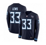 Youth Nike Tennessee Titans #33 Dion Lewis Limited Navy Blue Therma Long Sleeve NFL Jersey