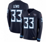 Youth Nike Tennessee Titans #33 Dion Lewis Limited Navy Blue Therma Long Sleeve NFL Jersey
