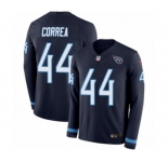 Youth Nike Tennessee Titans #44 Kamalei Correa Limited Navy Blue Therma Long Sleeve NFL Jersey