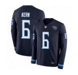 Youth Nike Tennessee Titans #6 Brett Kern Limited Navy Blue Therma Long Sleeve NFL Jersey