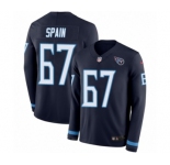 Youth Nike Tennessee Titans #67 Quinton Spain Limited Navy Blue Therma Long Sleeve NFL Jersey