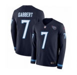 Youth Nike Tennessee Titans #7 Blaine Gabbert Limited Navy Blue Therma Long Sleeve NFL Jersey