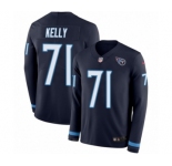 Youth Nike Tennessee Titans #71 Dennis Kelly Limited Navy Blue Therma Long Sleeve NFL Jersey