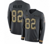 Youth Nike Tennessee Titans #82 Delanie Walker Limited Black Salute to Service Therma Long Sleeve NFL Jersey