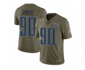 Youth Nike Tennessee Titans #90 DaQuan Jones Limited Olive 2017 Salute to Service NFL Jersey