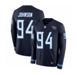 Youth Nike Tennessee Titans #94 Austin Johnson Limited Navy Blue Therma Long Sleeve NFL Jersey