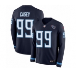 Youth Nike Tennessee Titans #99 Jurrell Casey Limited Navy Blue Therma Long Sleeve NFL Jersey