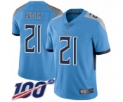 Youth Tennessee Titans #21 Malcolm Butler Light Blue Alternate Vapor Untouchable Limited Player 100th Season Football Jersey