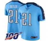 Youth Tennessee Titans #21 Malcolm Butler Limited Light Blue Rush Vapor Untouchable 100th Season Football Jersey