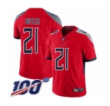 Youth Tennessee Titans #21 Malcolm Butler Limited Red Inverted Legend 100th Season Football Jersey