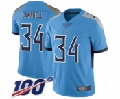 Youth Tennessee Titans #34 Earl Campbell Light Blue Alternate Vapor Untouchable Limited Player 100th Season Football Jersey