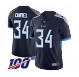 Youth Tennessee Titans #34 Earl Campbell Navy Blue Team Color Vapor Untouchable Limited Player 100th Season Football Jersey