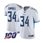 Youth Tennessee Titans #34 Earl Campbell White Vapor Untouchable Limited Player 100th Season Football Jersey
