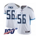 Youth Tennessee Titans #56 Sharif Finch White Vapor Untouchable Limited Player 100th Season Football Jersey