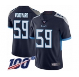 Youth Tennessee Titans #59 Wesley Woodyard Navy Blue Team Color Vapor Untouchable Limited Player 100th Season Football Jersey