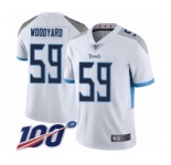 Youth Tennessee Titans #59 Wesley Woodyard White Vapor Untouchable Limited Player 100th Season Football Jersey