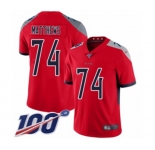 Youth Tennessee Titans #74 Bruce Matthews Limited Red Inverted Legend 100th Season Football Jersey