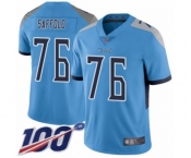 Youth Tennessee Titans #76 Rodger Saffold Light Blue Alternate Vapor Untouchable Limited Player 100th Season Football Jersey