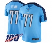 Youth Tennessee Titans #77 Taylor Lewan Limited Light Blue Rush Vapor Untouchable 100th Season Football Jersey