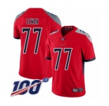 Youth Tennessee Titans #77 Taylor Lewan Limited Red Inverted Legend 100th Season Football Jersey