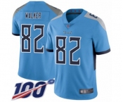 Youth Tennessee Titans #82 Delanie Walker Light Blue Alternate Vapor Untouchable Limited Player 100th Season Football Jersey