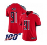 Youth Tennessee Titans #91 Cameron Wake Limited Red Inverted Legend 100th Season Football Jersey