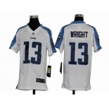 nike youth nfl jerseys tennessee titans #13 wright white[nike]